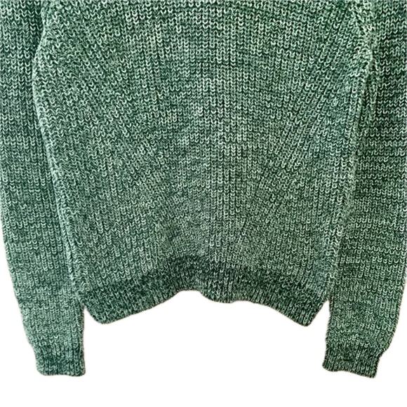H&M Basics Sweater Pine Green and White Marled Crew Neck - Size Small 🌲 ✨ 🌲 - Picture 7 of 9
